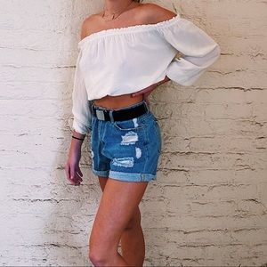 Thrifted denim jean shorts